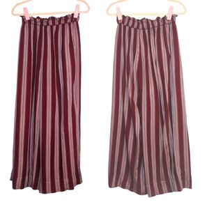 American Eagle Rust Red White Stripes Wide Leg Palazzo Pants